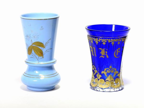 Due bicchieri da collezione  (XIX secolo)  - Asta Curiosità dalla dimora di un collezionista - III - Maison Bibelot - Casa d'Aste Firenze - Milano