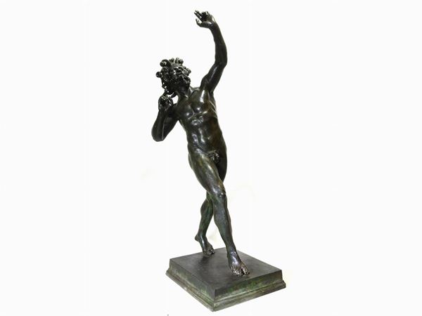 Patinated Bronze Statue of a Dancing Satyr