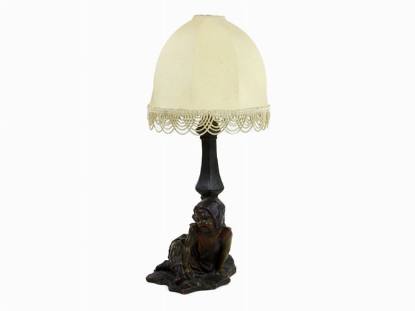 Patinated Terracotta Table Lamp  (Art Nouveau period)  - Auction Antique Furniture and Old Master Paintings from a house in Florence - II - Maison Bibelot - Casa d'Aste Firenze - Milano