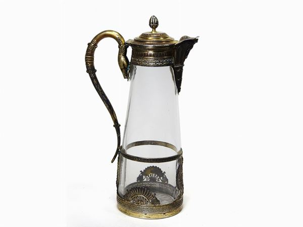 Glass and Silver Ewer  (France, late 19th Century)  - Auction Antique Furniture and Old Master Paintings from a house in Florence - II - Maison Bibelot - Casa d'Aste Firenze - Milano