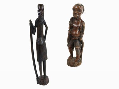 Due Sculture in Legno Intagliato