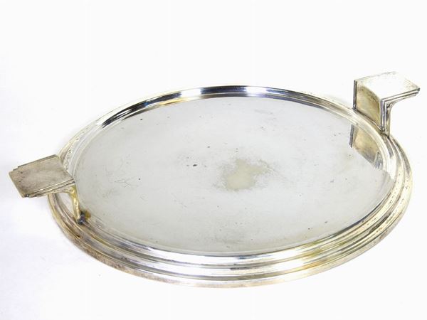 Round Silver-plated Tray  (Art Deco period)  - Auction Antique Furniture and Old Master Paintings from a house in Florence - II - Maison Bibelot - Casa d'Aste Firenze - Milano