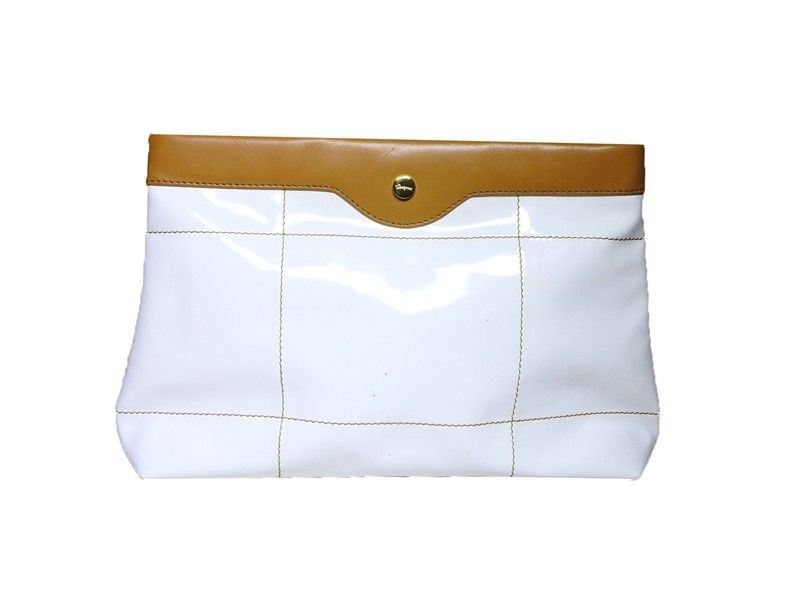Borsa a Busta in Vernice Bianca