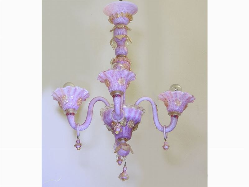 Lampadario in Vetro Soffiato di Murano