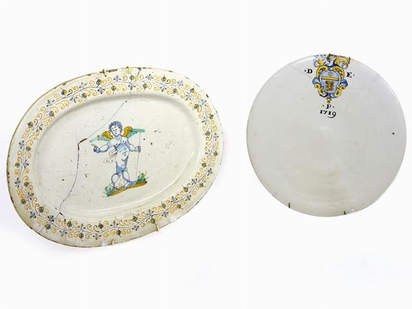 Two Maiolica Plates  - Auction Antique Furniture and Old Master Paintings from a house in Florence - II - Maison Bibelot - Casa d'Aste Firenze - Milano