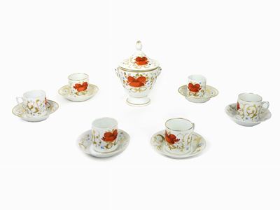 Serie di Sei Tazzine da Caffè in Porcellana