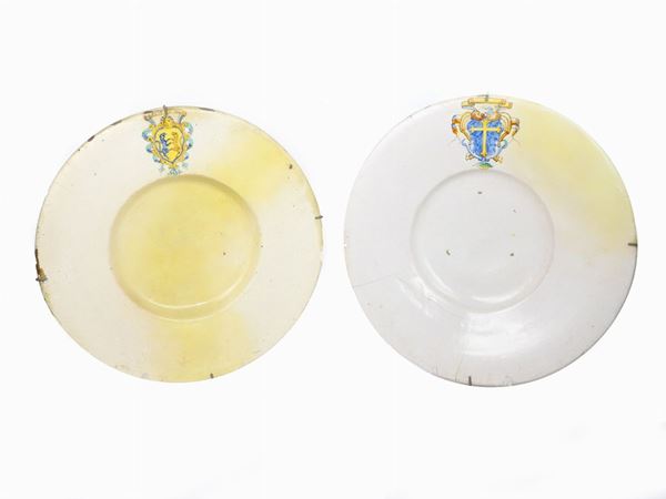Two Painted Maiolica Plates