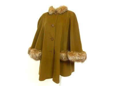 Ampia Mantella in Lana e Cashmere Color Cammello