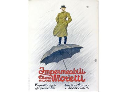 Manifesto Pubblicitario "impermeabili Moretti"