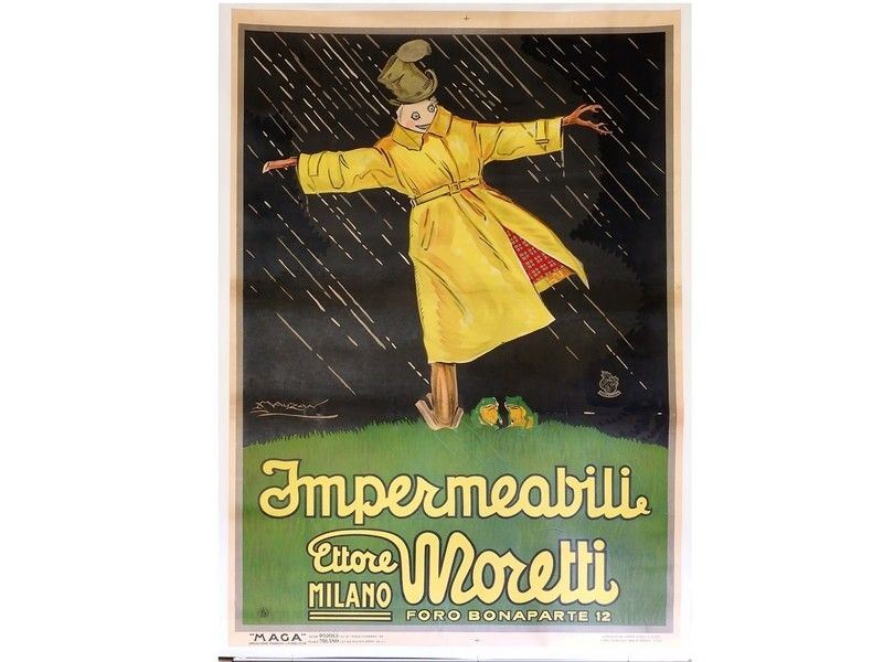 Manifesto Pubblicitario "impermeabili Moretti"