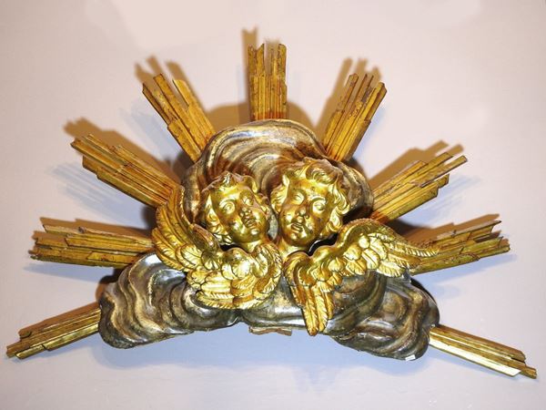 Gilded and Silvered Carved Wooden Ornament  (19th Century)  - Auction Curiosities from the Home of a Collector - III - Maison Bibelot - Casa d'Aste Firenze - Milano