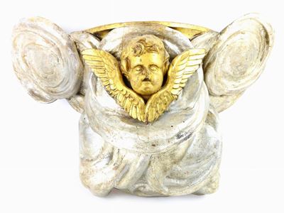 Mensolina Pensile in Legno Intagliato e Dorato