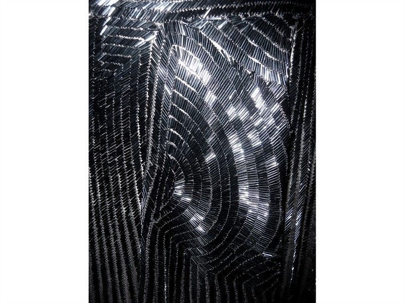 Abito "flapper" in Chiffon e Perline a Baguette Grigie