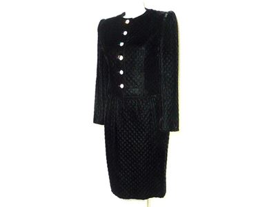 Tailleur in Velluto Nero Trapuntato