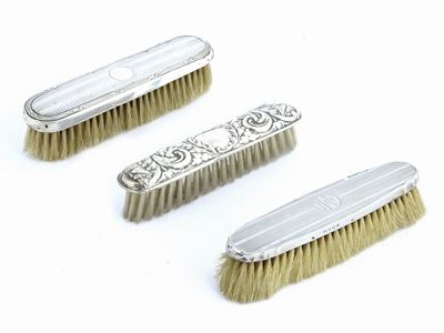 Tre Spazzole da Toilette in Argento