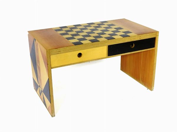 A Modern Wooden Gaming Table  (Architect Alberto Paoli)  - Auction Déballage: Interiors and Curiosities - I - Maison Bibelot - Casa d'Aste Firenze - Milano