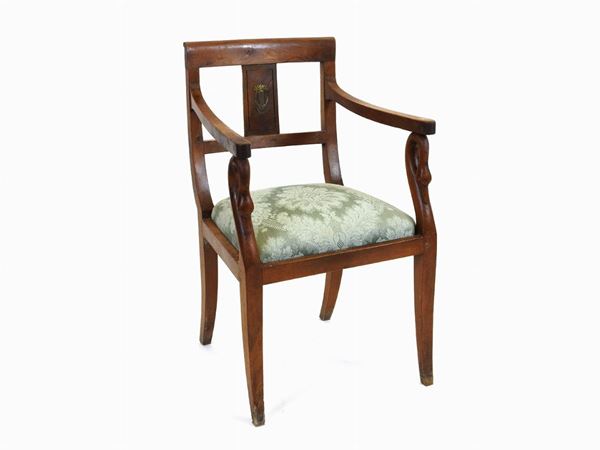 Walnut Armchair  (first half of 19th Century)  - Auction Antique Furniture and Old Master Paintings from a house in Florence - II - Maison Bibelot - Casa d'Aste Firenze - Milano