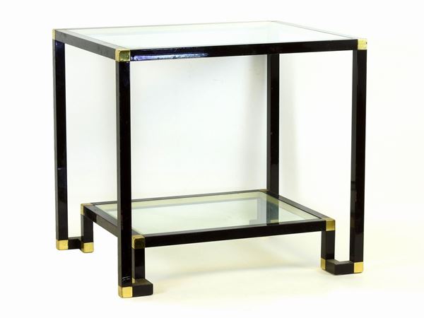 Lacquered Metal and Brass Low Table