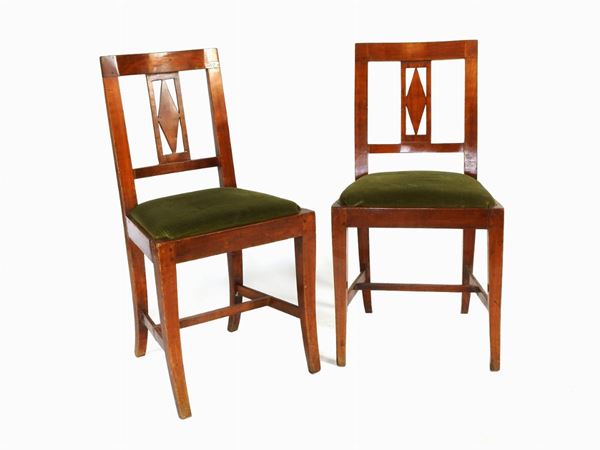 Coppia di sedie in ciliegio  (XIX secolo)  - Asta Arredi e dipinti da un appartamento fiorentino - II - Maison Bibelot - Casa d'Aste Firenze - Milano