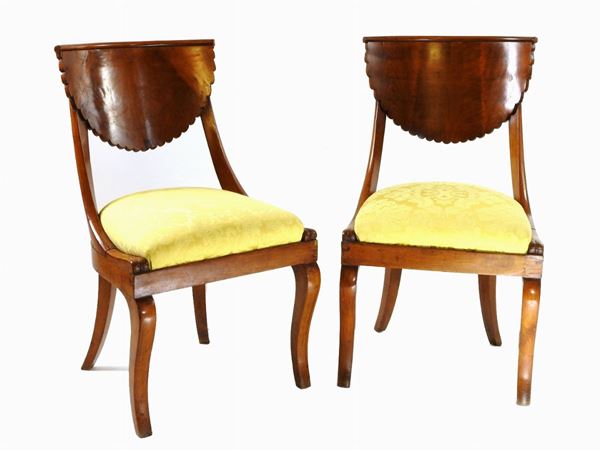 Pair of Cherrywood Chairs  (first half of 19th Century)  - Auction Antique Furniture and Old Master Paintings from a house in Florence - II - Maison Bibelot - Casa d'Aste Firenze - Milano