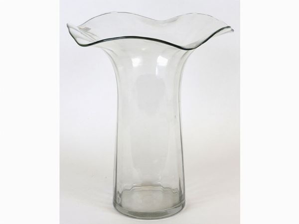 Vaso in vetro soffiato incolore