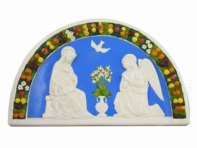 Lunetta in Ceramica Policroma