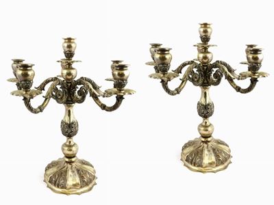 Coppia di Grandi Candelabri in Argento