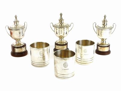 Lotto di Trofei e Coppe in Argento del Gioco del Golf
