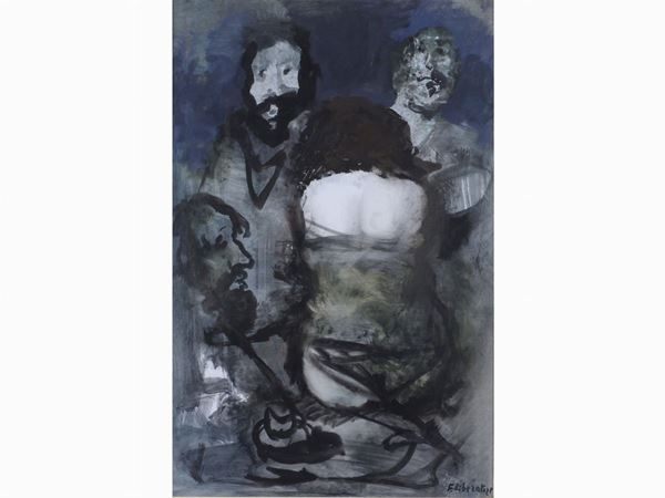 Fausto Maria Liberatore : Composition with Figures  ((1922-2004))  - Auction Déballage: Interiors and Curiosities - I - Maison Bibelot - Casa d'Aste Firenze - Milano