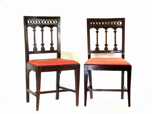 A Set of Three Walnut Chairs  (late 18th Century)  - Auction Antique Furniture and Old Master Paintings from a house in Florence - II - Maison Bibelot - Casa d'Aste Firenze - Milano