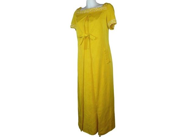 Yellow cotton evening gown