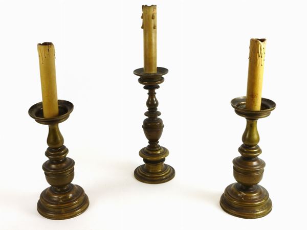 Pairof Bronze Candle Holders