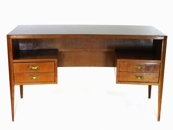 Walnut Veneered Modern Desk Table  - Auction Déballage: Interiors and Curiosities - I - Maison Bibelot - Casa d'Aste Firenze - Milano