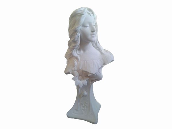 Patinated Plaster Female Bust