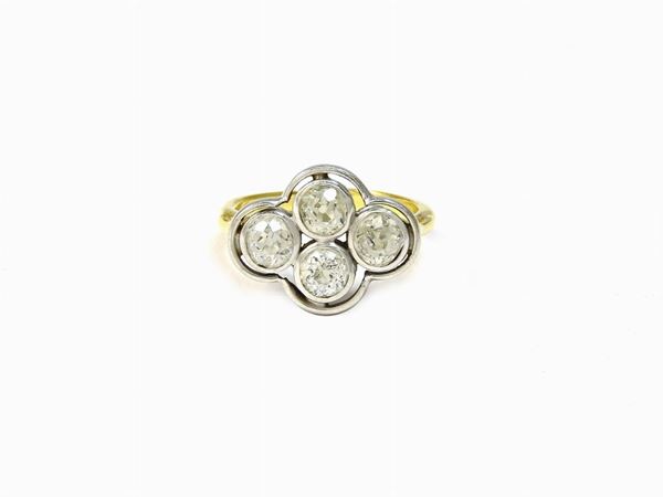 White and yellow gold ring with diamonds  - Auction Important Jewels and Watches - II - Maison Bibelot - Casa d'Aste Firenze - Milano