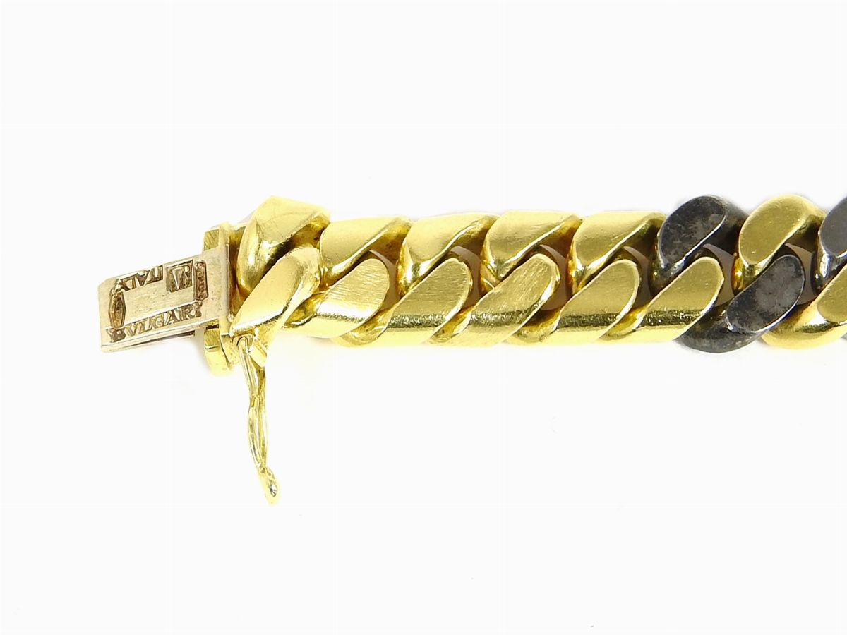Catena Maglia Grumetta in Oro Giallo e Acciaio