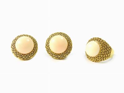 Parure in Oro Giallo e Corallo