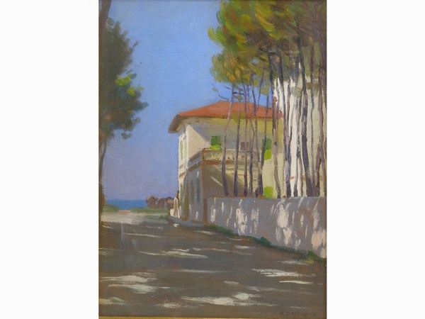 Augusto Bastianini : View of a Tuscan Villa  ((1875-1940))  - Auction Modern and Contemporary Art - IV - Maison Bibelot - Casa d'Aste Firenze - Milano
