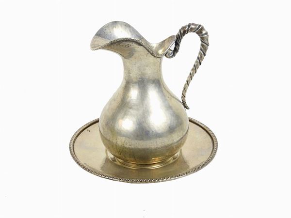 Silver Pitcher with Plate
