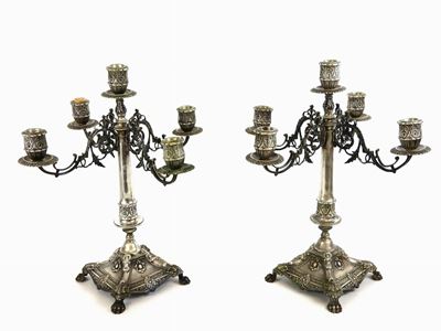 Coppia di Candelabri in Argento