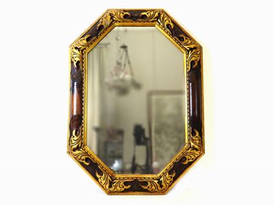 Specchiera in Legno Laccato e Dorato