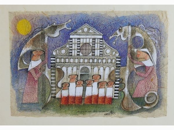 Adorno Bonciani : Coro a Santa Novella  - Asta Arredi e dipinti antichi / Arte Moderna e Contemporanea - III - Maison Bibelot - Casa d'Aste Firenze - Milano
