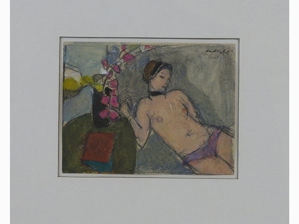 Aldo Salvadori - Composizione con figura femminile