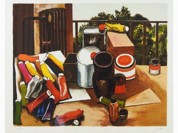 Renato Guttuso : Still Life  ((1911-1987))  - Auction Furniture and Old Master Paintings - III - Maison Bibelot - Casa d'Aste Firenze - Milano