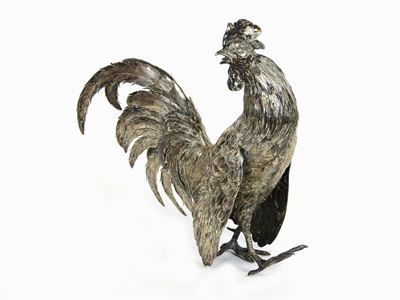 Gallo Soprammobile in Argento