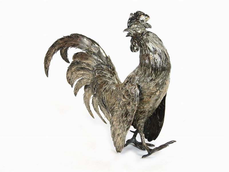 Gallo Soprammobile in Argento