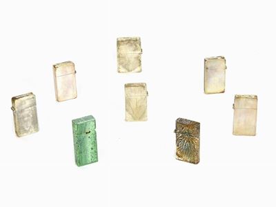 Collezione di Sette Custodie in Argento per Accendini
