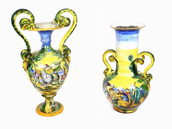 Two Glazed Terracotta Vases