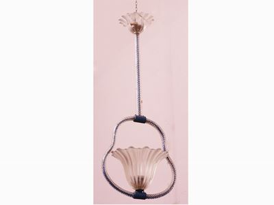 Lampadario Ad una Luce in Vetro Soffiato di Murano