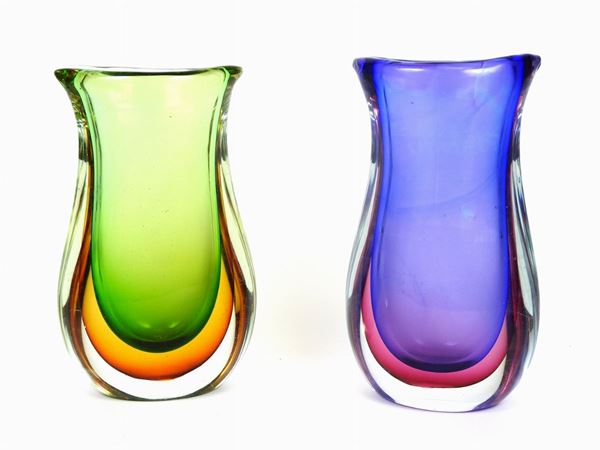 Pair of Blown Glass Vases